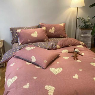 Bộ Chăn Ga Gối Tim Cotton Poly