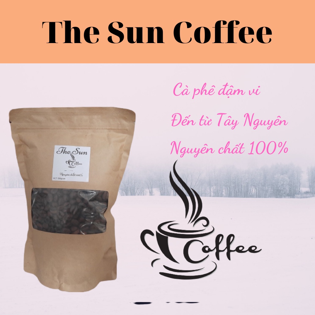 Cà Phê Buôn Ma Thuột The Sun Nguyên Chất 100%, Đậm Vị, Mùi Thơm nhẹ (Rang Mộc, Pha Phin)