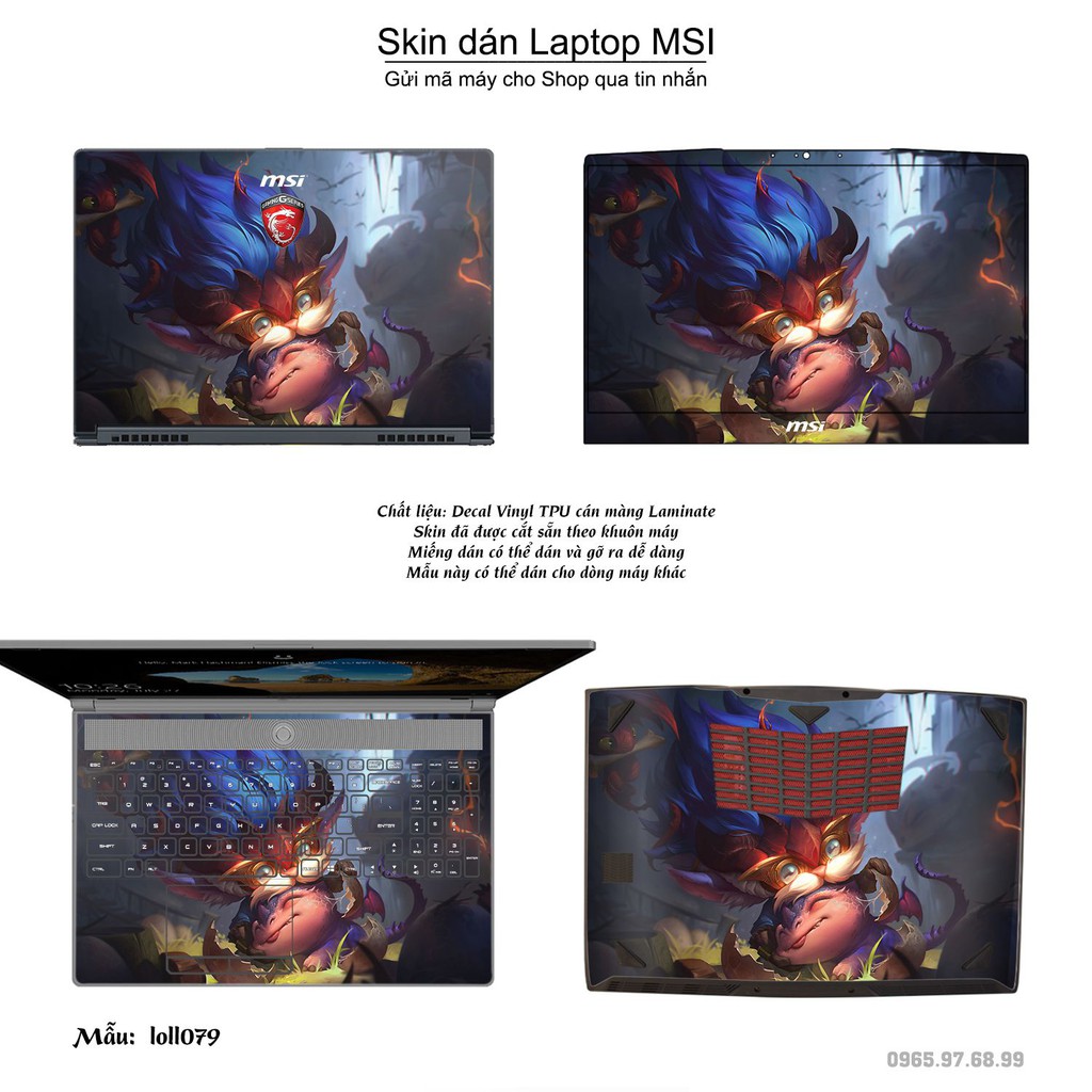 Skin dán Laptop MSI in hình Liên Minh Huyền Thoại nhiều mẫu 11 (inbox mã máy cho Shop)