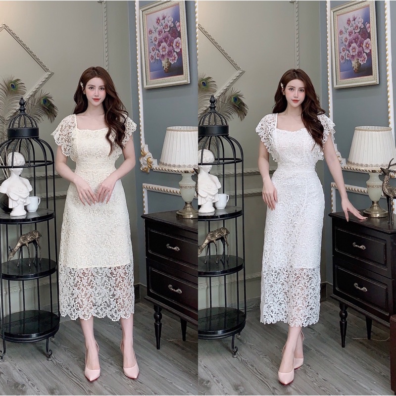 Váy Ren Tay Cánh Tiên Đầm dự tiệc cao cấp giá sỉ