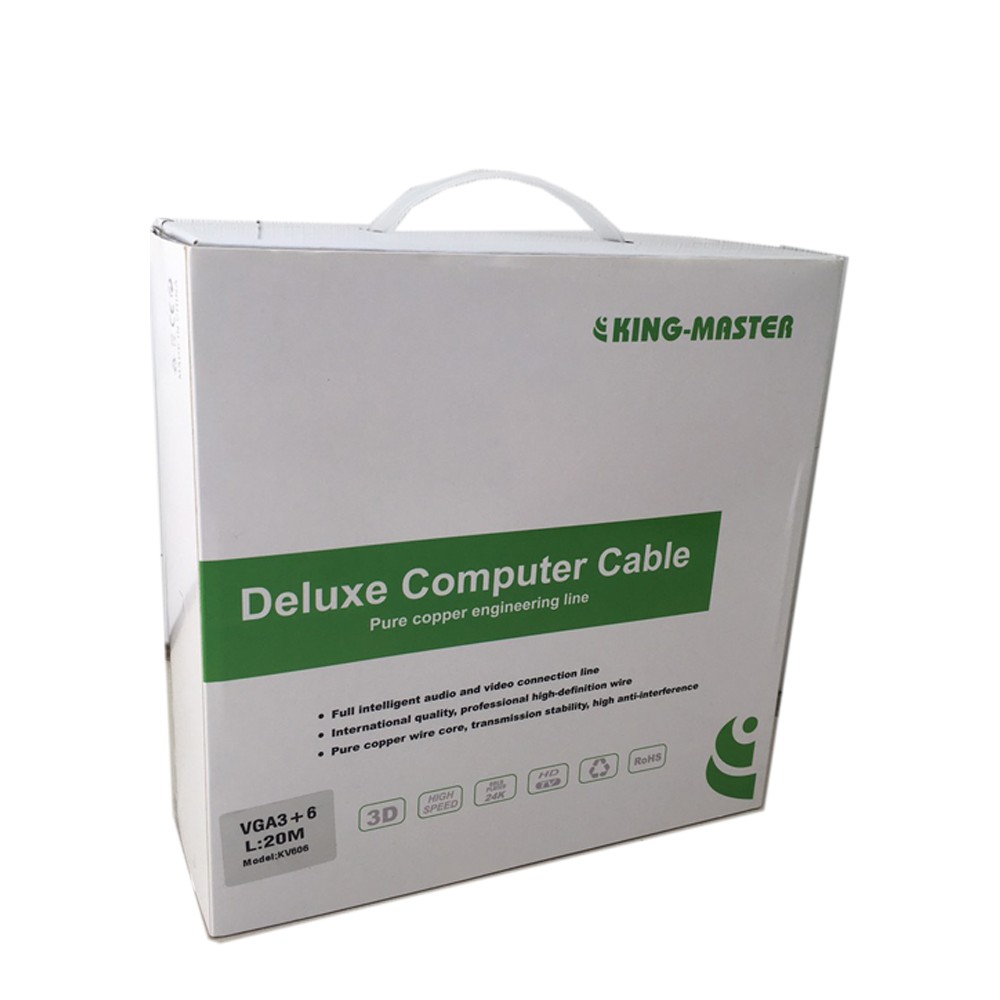 Cáp VGA 20m KingMaster KV606 (3+6) FullHD sắc nét - Hàng chính hãng
