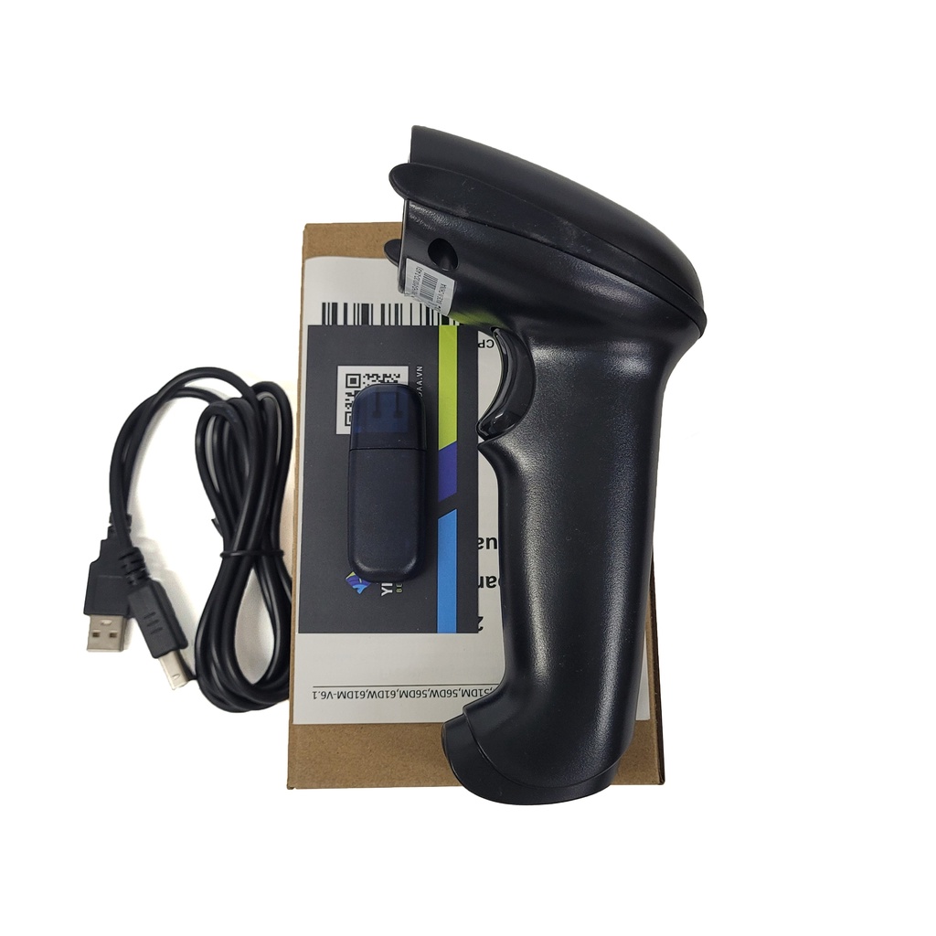 Máy quét mã vạch không dây YHD 5100 2D, Đầu đọc mã vạch không dây kết nối xa tới 400m dùng trên Laptop, PC