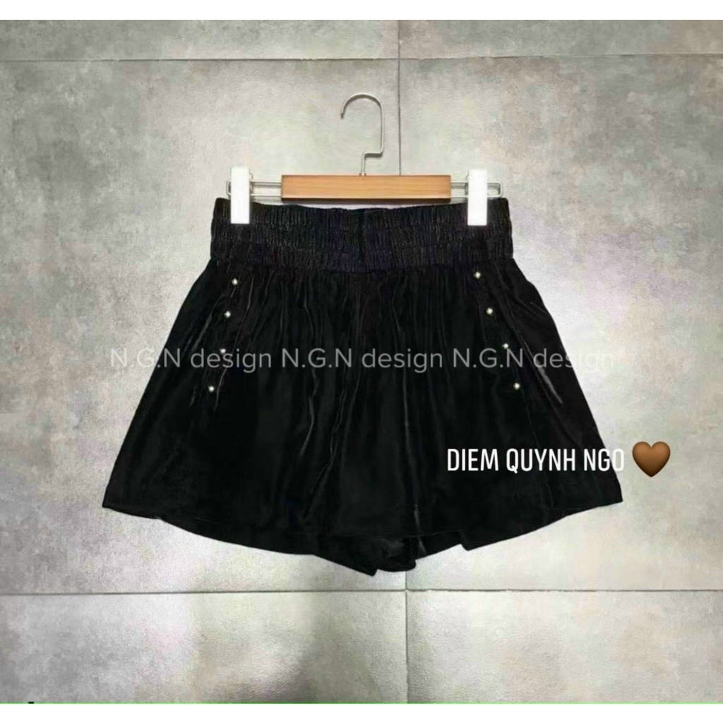 A24- Quần Sooc Nhung Đính Hạt | BigBuy360 - bigbuy360.vn