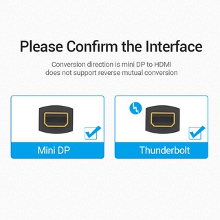 Vention Dây Cáp Chuyển Đổi Thunderbolt Sang Hdmi Cho Apple Macbook Air Pro Imac Mac Surface Mini Dp