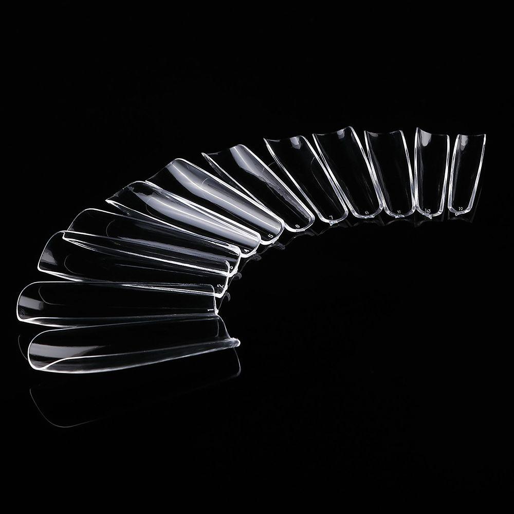 WATTLE Hộp 120 Móng Tay Giả Hình Vuông Trong Suốt Ốp