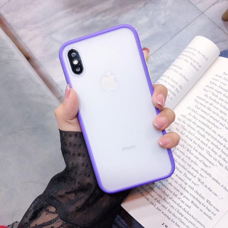 Ốp lưng chống sốc ốp nhám mờ viền màu đủ mã iPhone 6/6 Plus 7/7 Plus/8 Plus/ X/ XS/ XS Max/ XR/ 11/ 11 Pro/11 ProMax