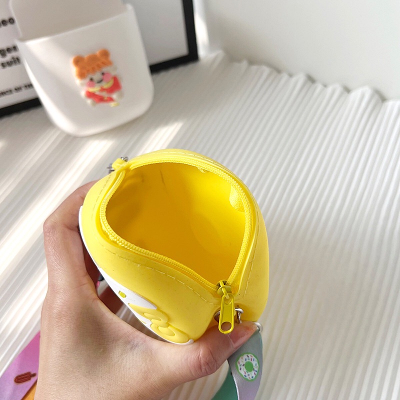 Túi Đeo Chéo Hình Bánh Donut Bằng Silicon Phong Cách Công Chúa Dễ Thương Cho Bé Gái