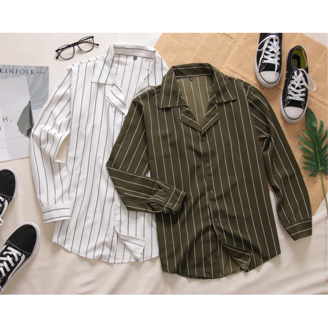 Sơ Mi Nam Cổ Vest Trắng Sọc Thời Trang Trẻ Trung | BigBuy360 - bigbuy360.vn