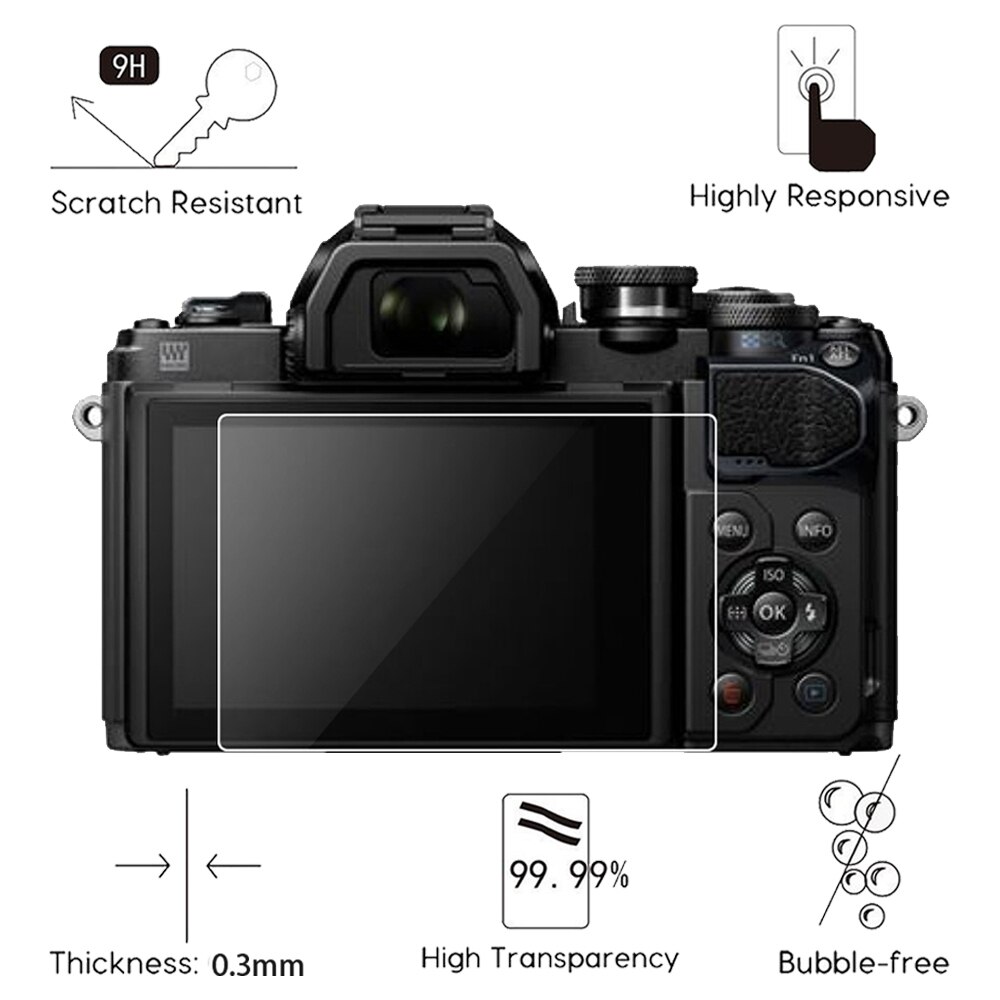 Set 2 Kính Cường Lực 2.5d Bảo Vệ Camera Cho Olympus Em1 E-M5 E-M10 Mark Ii Ii Ii Iii E-Pl9 E-Pl8 E-Pl7 E-P5 E-Pl10 Tg-4