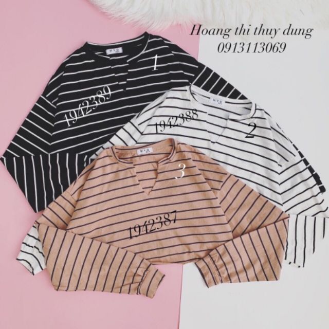 Áo kẻ croptop hàng đẹp