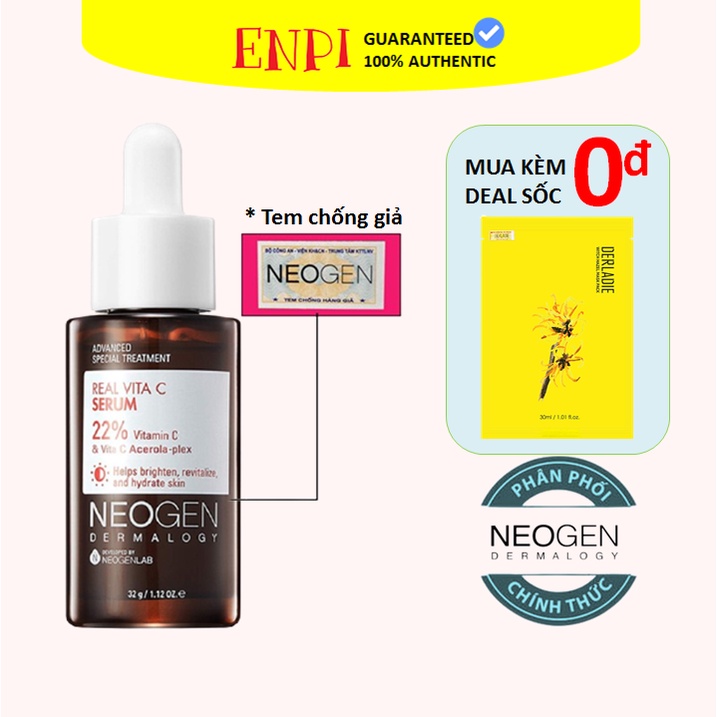 Serum Vitamin C Neogen Dermalogy Real Vita C dưỡng sáng da giảm thâm 30ml