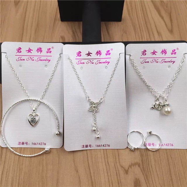 Bộ vòng cổ đôi kèm nhẫn siêu xinh