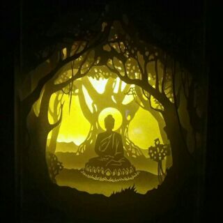 Tranh đèn thủ công chủ đề phật giáo