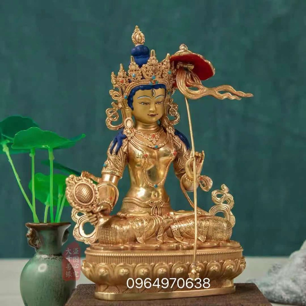 Tượng đồng Tây Tạng - bạch tản Phật mẫu 16.5cm