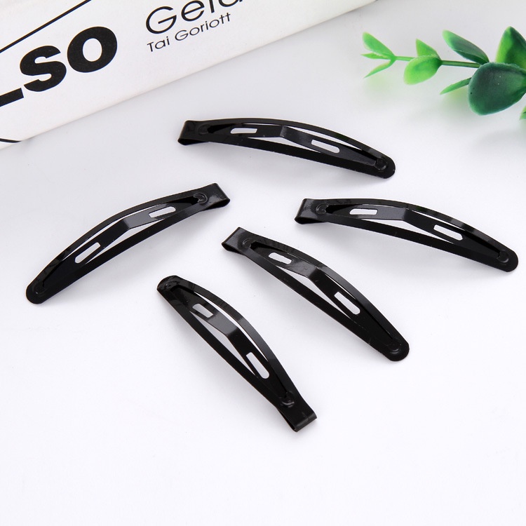 Vỉ 12 chiếc cặp tóc tiện dụng dễ thương, ghim tách bật, kẹp mái đen, ghim tóc mái