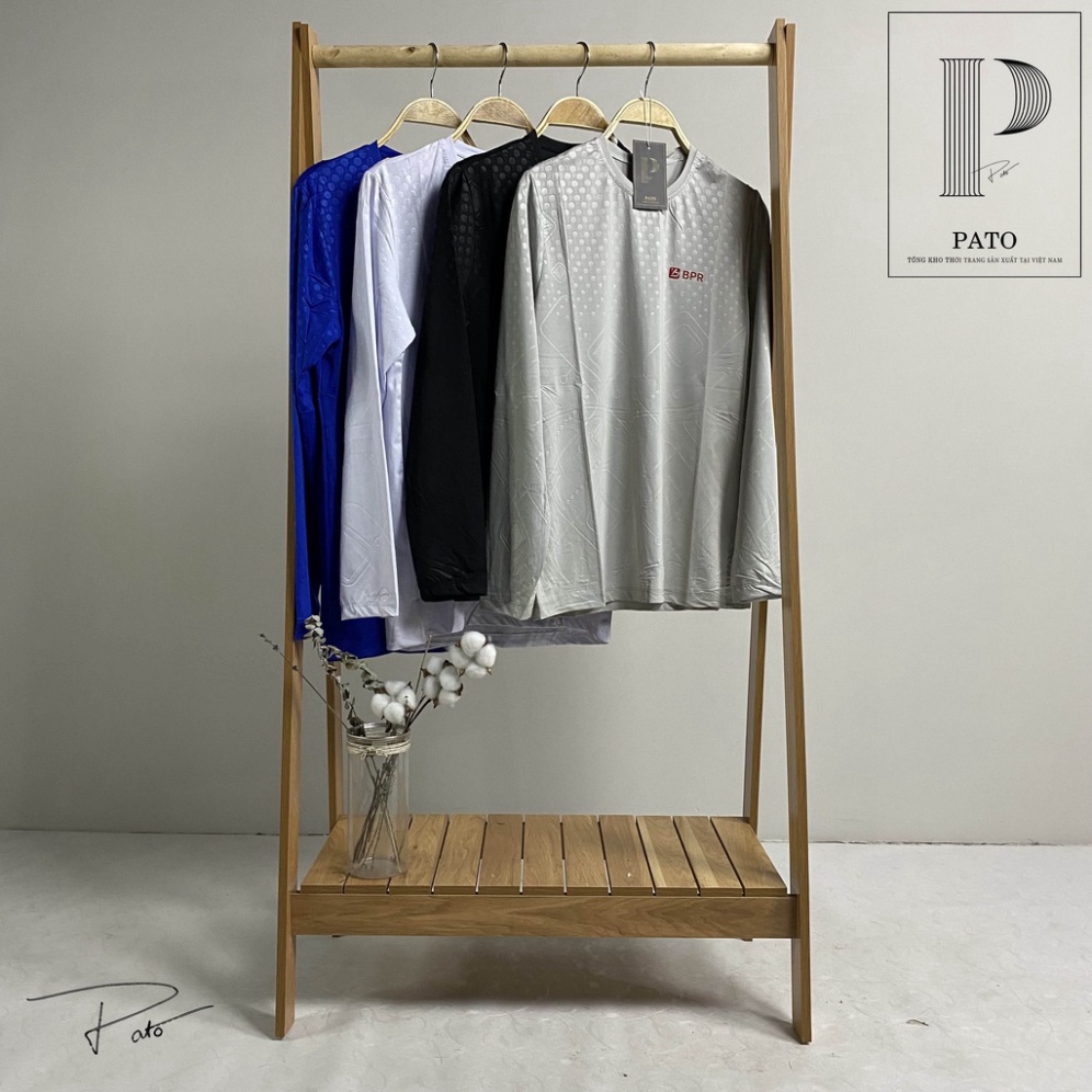 Áo thun lạnh dài tay nam có lót nỉ dáng ôm dày dặn co giãn (ảnh shop pato chụp)