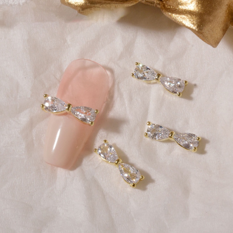 Phụ Kiện Trang Trí Móng Tay Nghệ Thuật Bằng Hợp Kim Đính Đá Zircon 3D