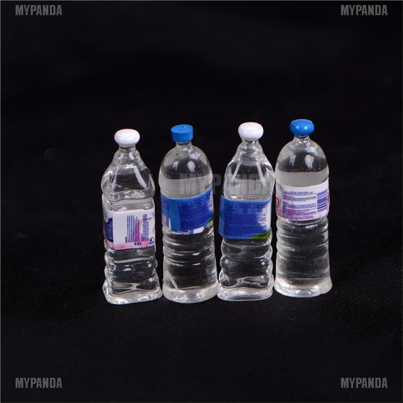 Set 4 mô hình nước khoáng đóng chai thu nhỏ tỷ lệ 1/6 1/12 trang trí nội thất cho nhà búp bê