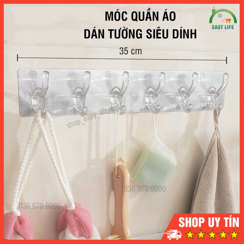 Móc Dán Tường Trong Suốt Siêu Dính - Dãy 6 Móc MD35-X5