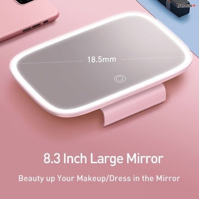 Gương trang điểm thông minh viền tích hợp đèn LED cảm ứng Baseus Delicate Queen Car Touch-up Mirror (Pin sạc 500mAh )