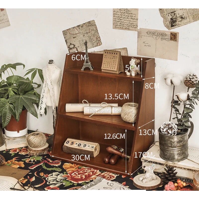 [SẴN] Tủ gỗ để bàn đựng vật dụng cá nhân đồ bullet journal học tập mỹ phẩm trang trí bàn học phòng học nhà cửa