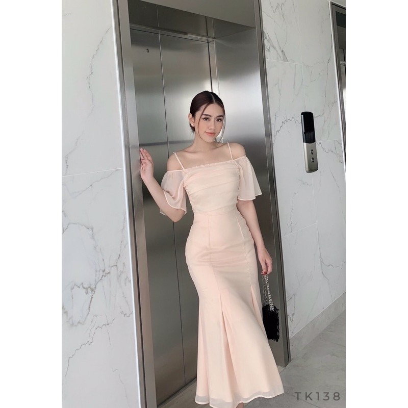 Đầm dự tiệc🌷Hình thật shop chụp 🌷Đầm voan dự tiệc 2 dây trễ vai | BigBuy360 - bigbuy360.vn