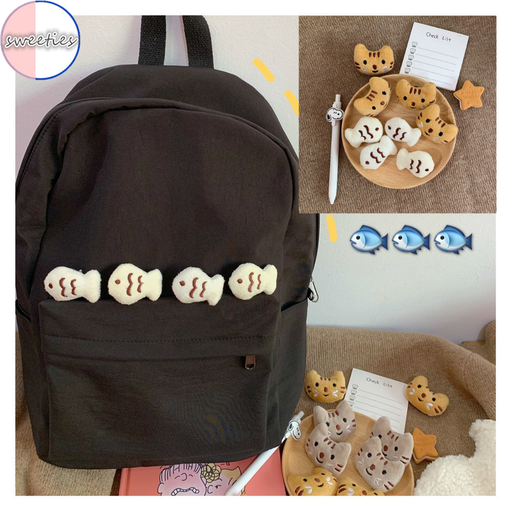 Ghim Cài Áo Hình Mèo / Cá Nhồi Bông Đáng Yêu