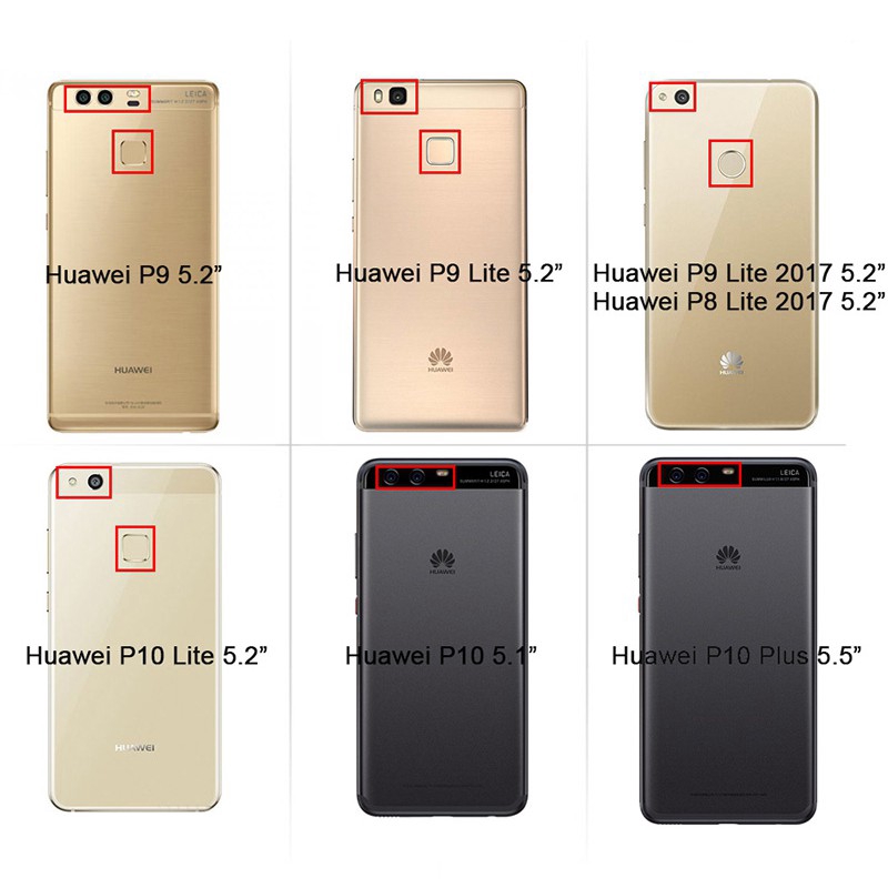 Bao da PU điện thoại nắp gập kèm ngăn đựng thẻ cho Huawei P8 P9 P10 Lite 2017