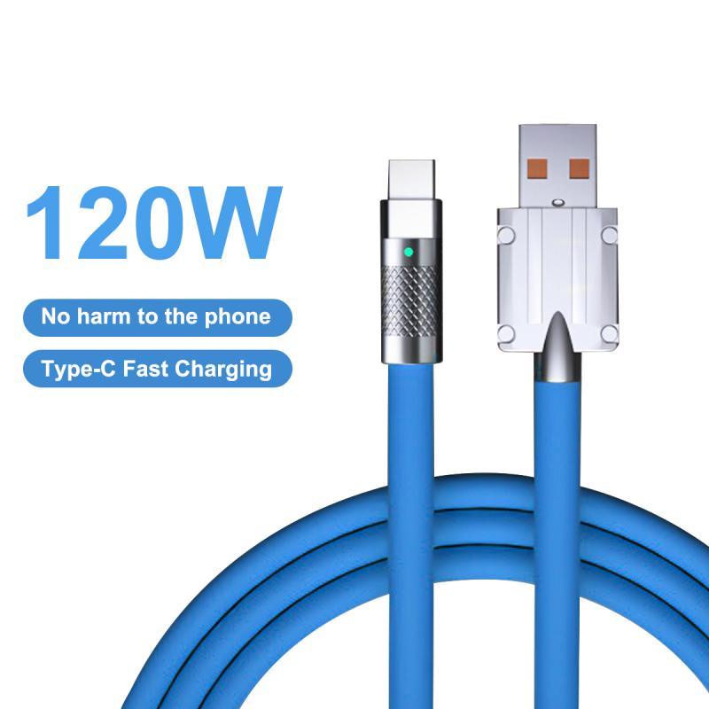 Cáp Sạc Ankndo 120W Bằng Hợp Kim Kẽm Đầu Micro USB Type-C Cho iP Điện thoại / Điện thoại di động Android