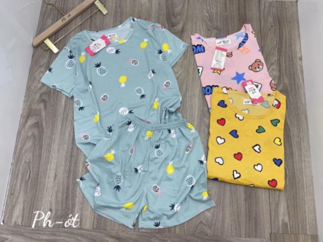 Bộ Ngủ Hoạt Hình Ngắn Siêu Cute, Dễ Thương.
