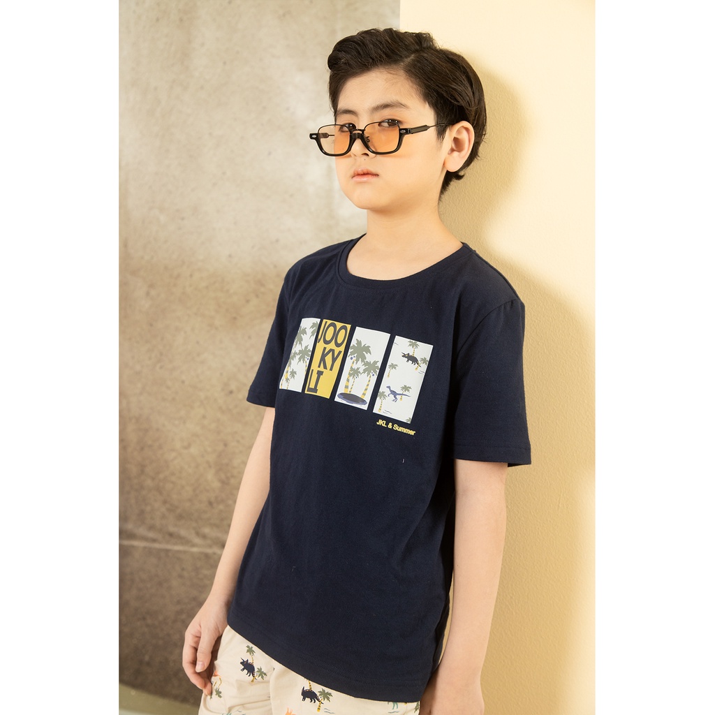 Bộ quần áo thun JOOKYLI bé trai xanh than 94B0524