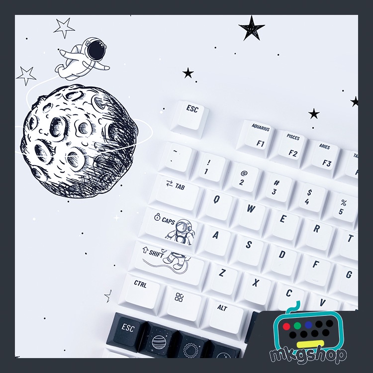 Keycap Outer Space PBT dye-sub 140 nút bàn phím in nhiệt cherry profile