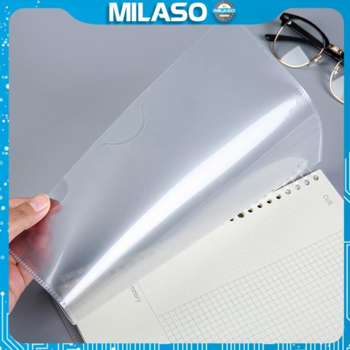 Bìa sổ còng binder MILASO bìa còng 20 lỗ A5 kiêm túi đựng trong suốt SN-001382