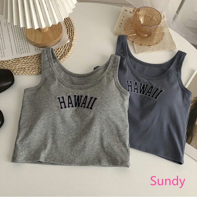 Áo Hai Dây In Chữ Có Mút Đệm Ngực Thời Trang Mùa Hè Quyến Rũ Dành Cho Nữ