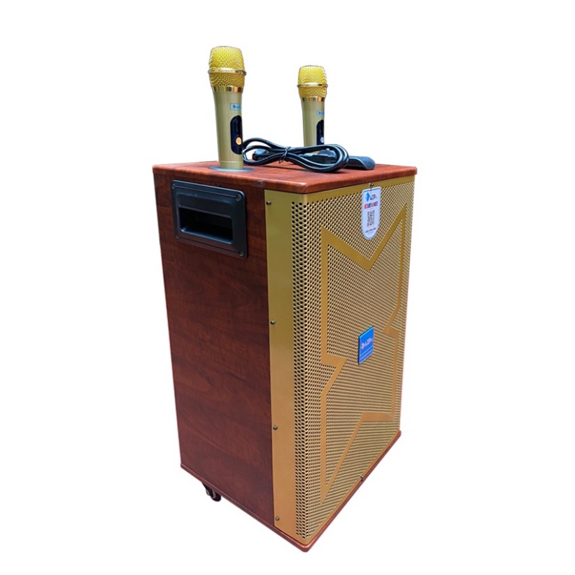 Loa Kéo Bluetooth Di Động Karaoke Công Suất Lớn Azpro AZ-1295A 3 Tấc Bass 30cm Kèm 2 Mic Chống Rú Cực Tốt Hát