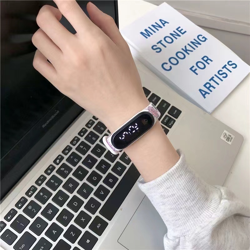 Hoạt Hình Đồng Hồ Điện Tử Dây Silicon Chống Thấm Nước Hình Pikachu / Phi Hành Gia Có Đèn Led