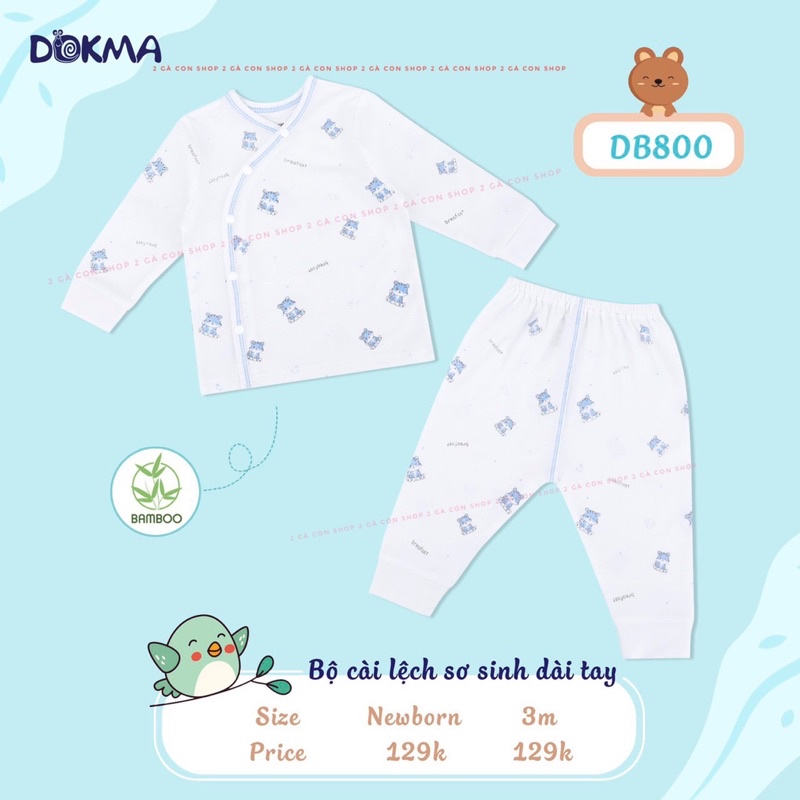 Bộ sơ sinh cài lệch Dokma Bambo