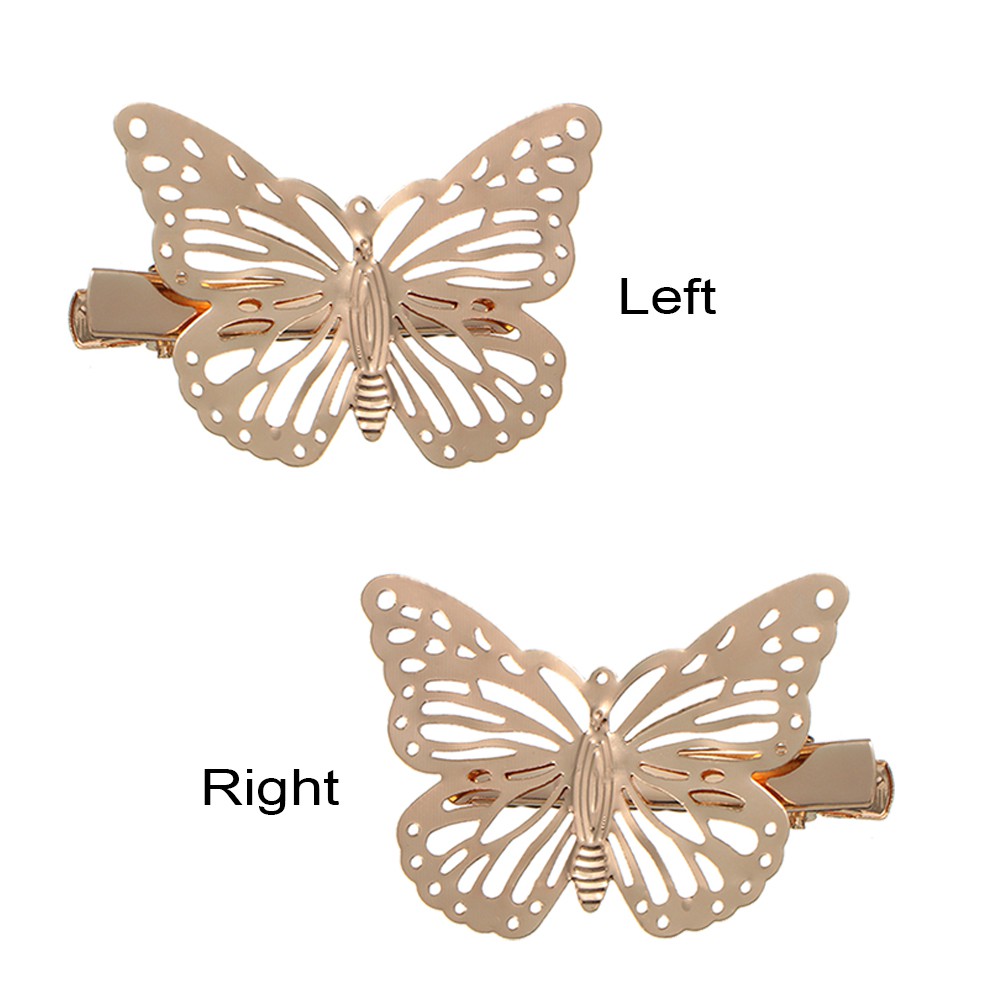 Kẹp tóc kim loại hình bướm kiểu cổ điển cho bạn nữ