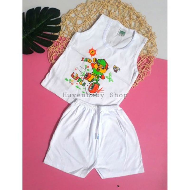 Áo 3 lỗ bé trai, áo chục trắng, màu, cotton thoáng mát