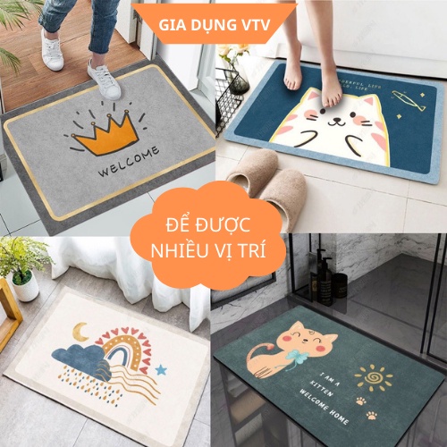 Thảm lau chân để nhà bếp, nhà tắm, cửa nhà hay ban công dùng lau chân, chùi chân chống trượt, Thảm trải bếp nhà tắm