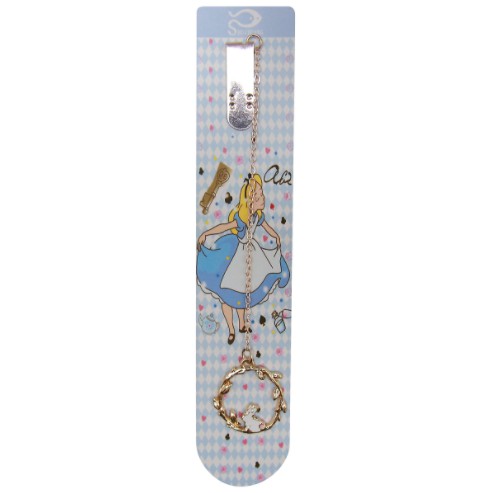 Bookmark Kẹp Sách Kim Loại Phối Charm Hình Thỏ Alice - Mẫu 7