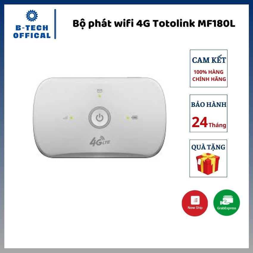 Bộ phát wifi 4G Totolink MF180L 10User, 150Mbps - Hàng chính hãng