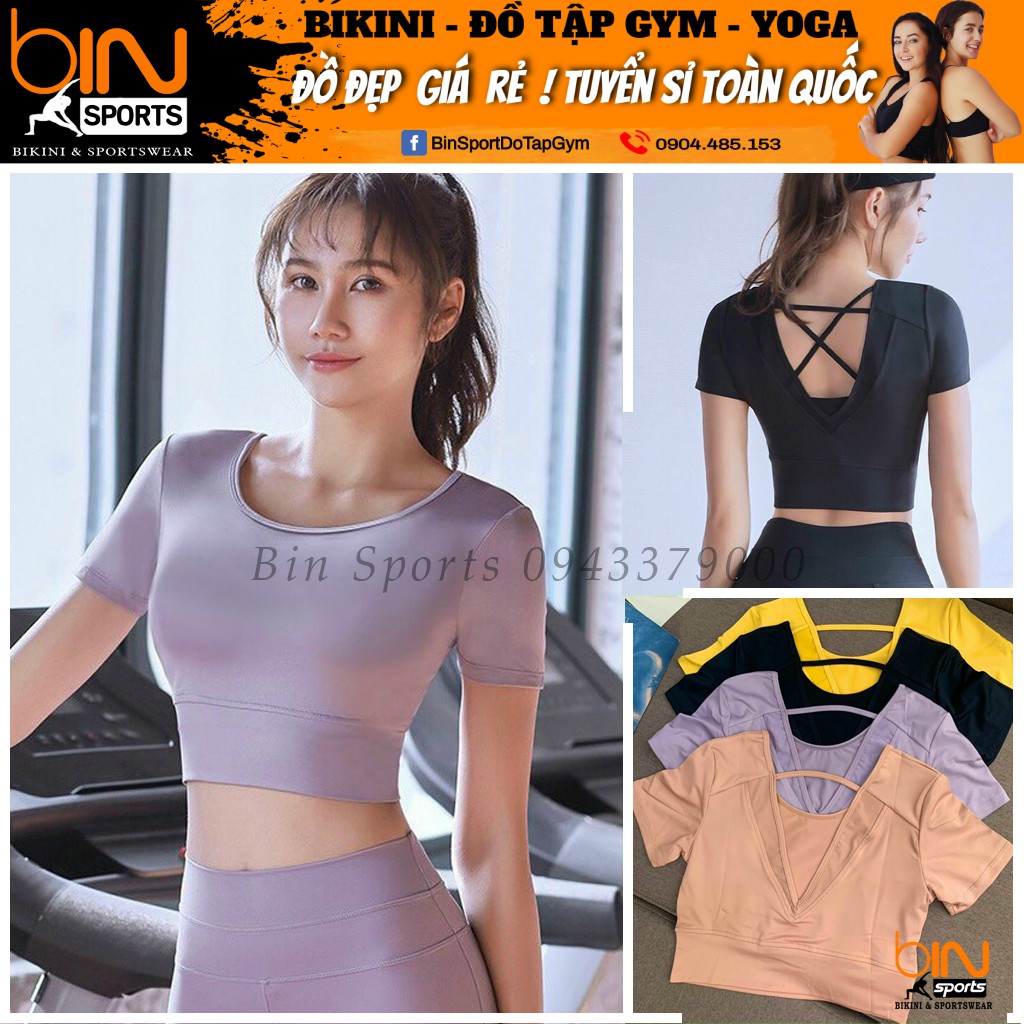 Aó Crop Tập Gym Nữ Thun Lạnh Quảng Châu Cao Cấp Bin Sports A150