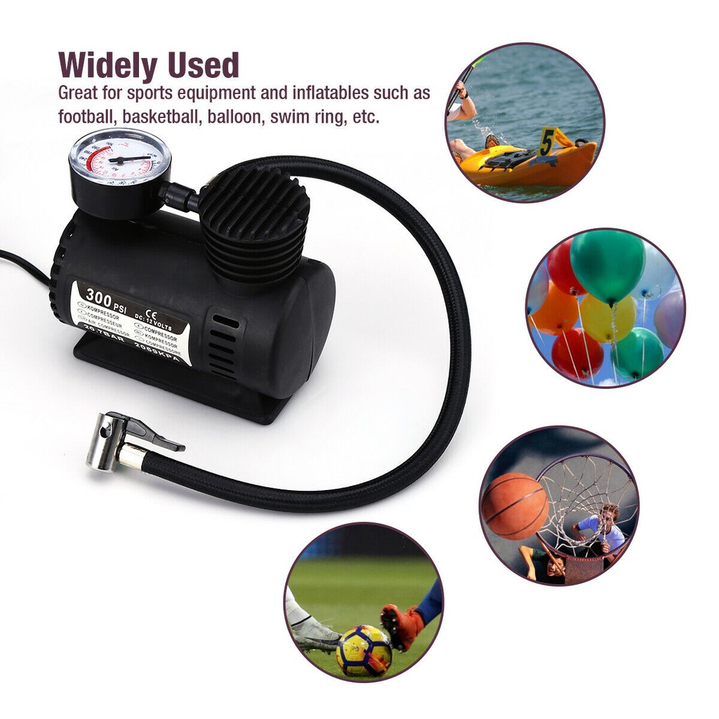 Máy Bơm Lốp Xe Hơi/Xe Đạp 300PSI Thiết Kế Nhỏ Gọn Tiện Dụng