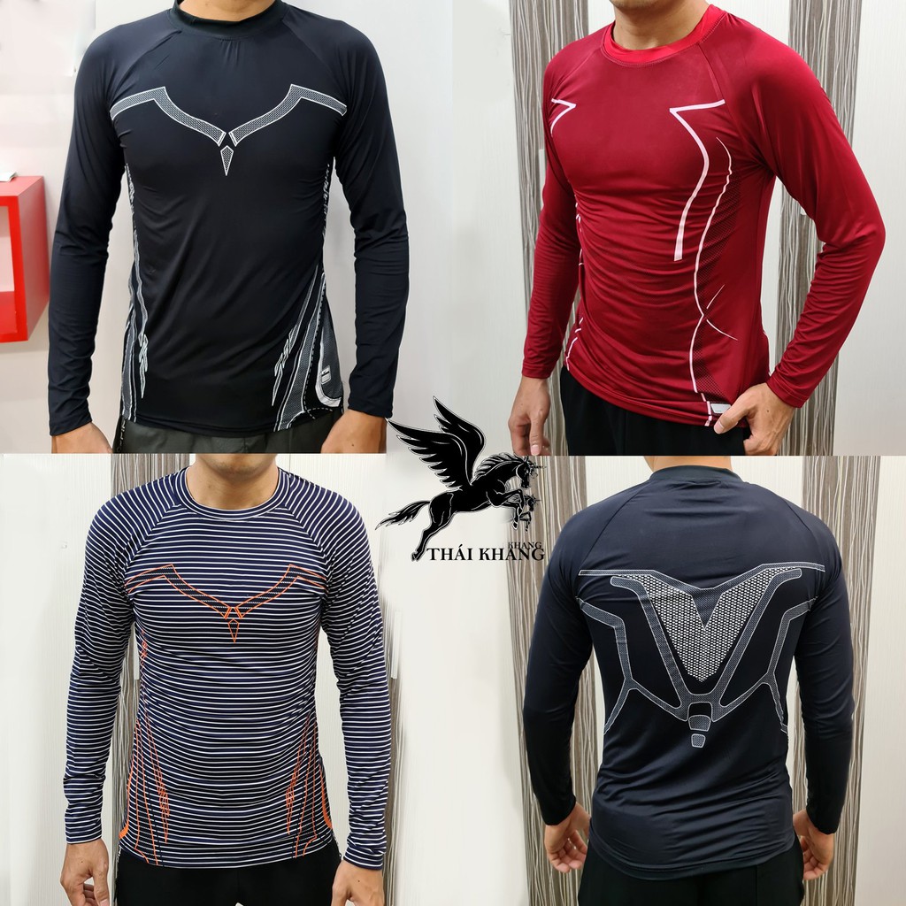 Áo giữ nhiệt nam thể thao dài tay nhiều màu có size dưới 75kg | BigBuy360 - bigbuy360.vn