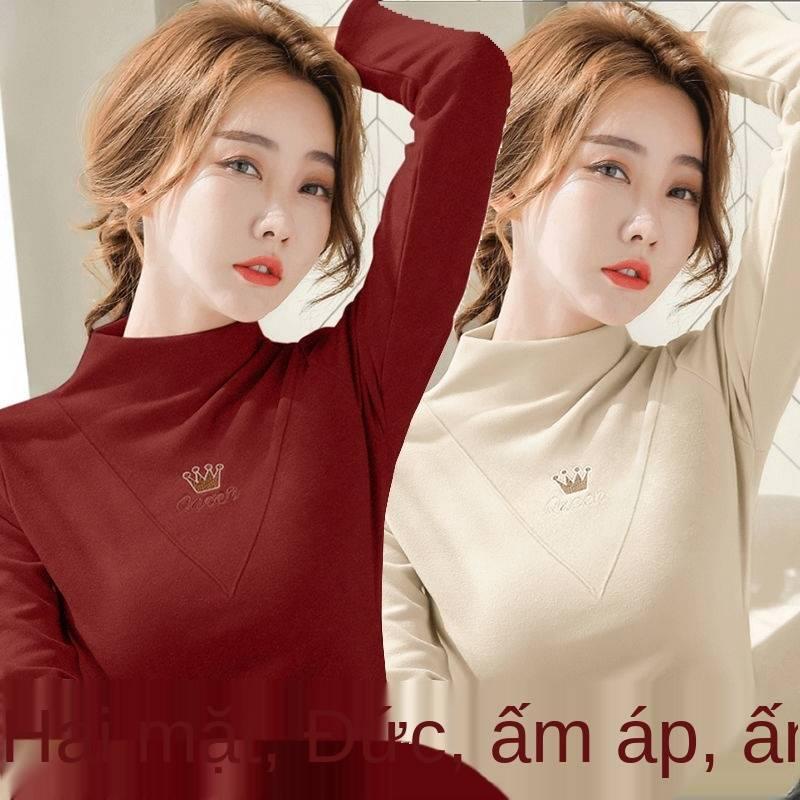 Áo thun tay dài cổ lọ thời trang cho nữ