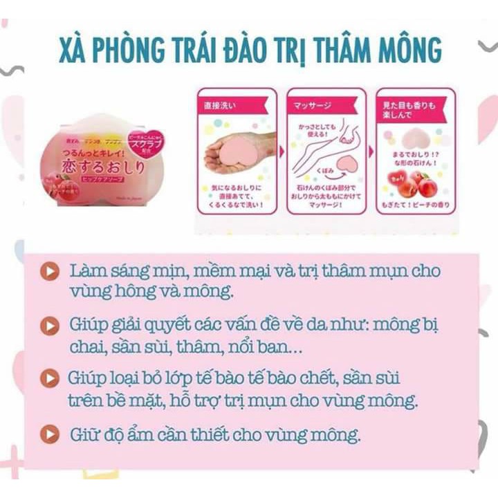 XÀ BÔNG GIẢM THÂM MÔNG TRÁI ĐÀO PELICAN Nhật Bản