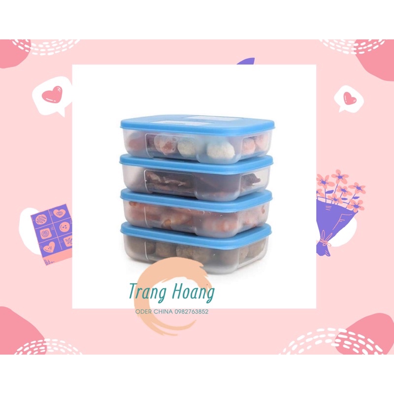 Set 4 hộp dẹt 300ml Tupperware