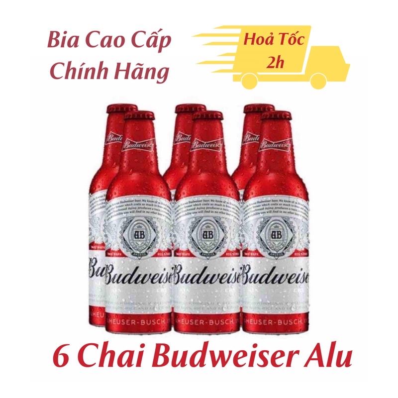 Bia Budweiser Chai Nhôm phiên bản cao cấp 6 chai x355ml | Chính Hãng