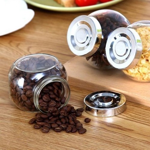 HŨ THỦY TINH ĐÁY NGHIÊNG NẮP NHỰA BẠC 180ML